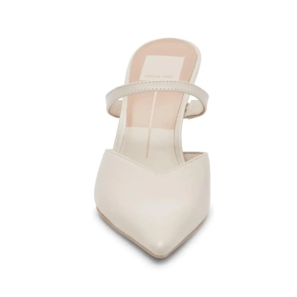 Dolce Vita Kanika Heels White Women's Pointed Toe Mules Elegant White Pump - Picture 5 of 5